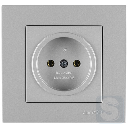 Розетка без заземлення 16A/220V Arvia Electric KAREN Срібло (20 03 2000 215)